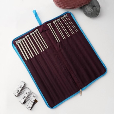 Knitting knitting needles, with Teflon coating, D = 2-7 ​​mm, 35 cm, 10 pairs in the pencil case-3