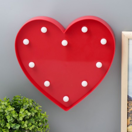 Nightlight "Big Heart" LED from batteries 2haa white 20x4x28 cm Risalux