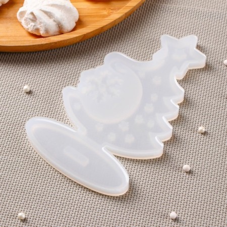 Silicone form "3D Christmas tree", 16 × 9.4 cm, transparent color-3