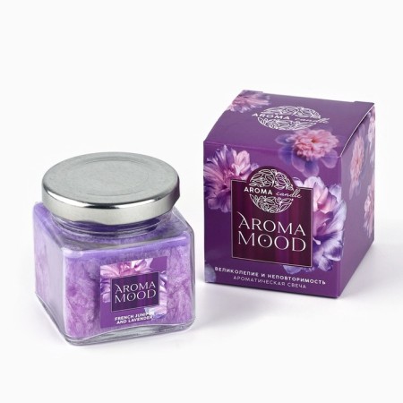 Aromatic candle "Aroma Mood", aroma French juniper and lavender-3