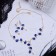 Set 2 objects: earrings, necklace "amazement" flowering, blue-white color in gold, 42 cm