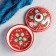 Maslenka Rishtan ceramics "Patterns", 17 cm, red