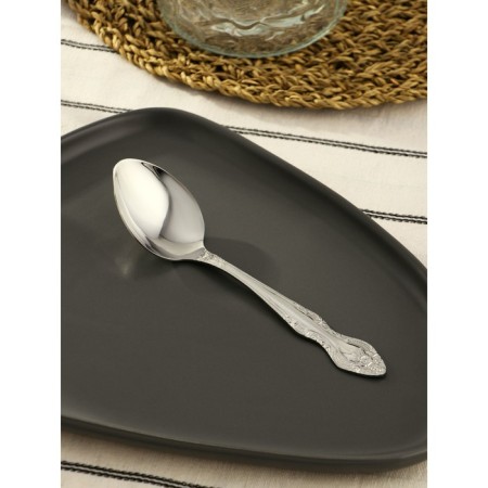 Dessert spoon "Troika", h = 18 cm, thickness 2 mm, silver color