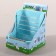 Feeder, for grain and hay (2 in 1), for rabbits, blue
