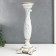 Polystone candlestick for 1 candle "lush sheet" white 26.5x9x9 cm