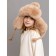 Children's knitted hat with fur, size 52, beige color