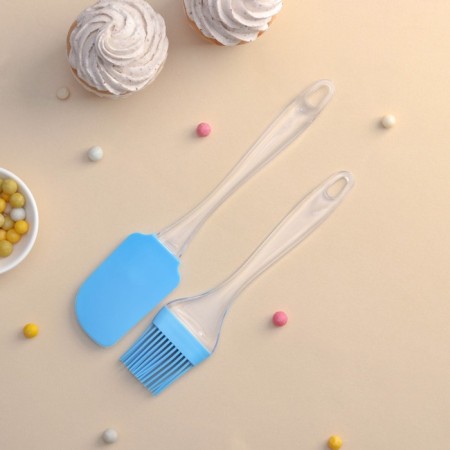 A set for baking shares "ice", 2 items: a shovel 24 cm, brush 21 cm, color mix-1