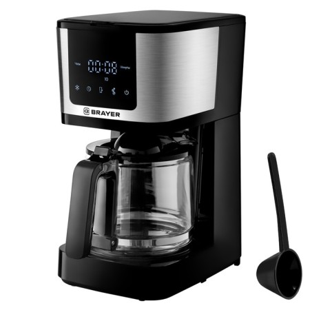 Brayer 1125br coffee machine, drip, 900 watts, 1.25 l, black-silver-1