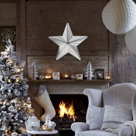 Figure "Star with faces" Small silver, half, 33.3x31.5 cm