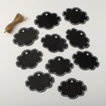 Cretaceous price tag "suspended" 8 × 5.8, a cloud, (packaging 10 pcs.), Black and white color-2