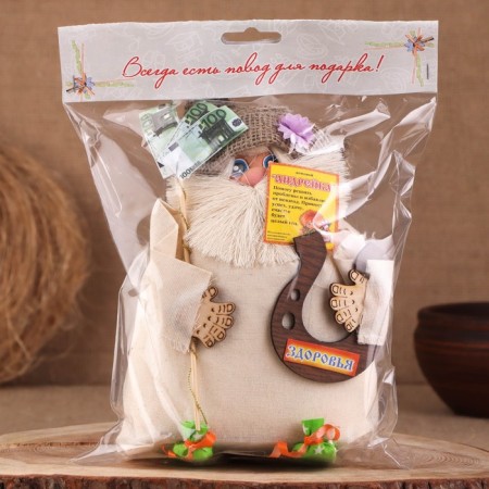 The amulet-domain "Andreyka in a straw hat, with a cash fan", 19x13x10 cm mix-2