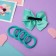 Hair set "Baby" (4 elastic bands, 1 clamp) Flower, turquoise