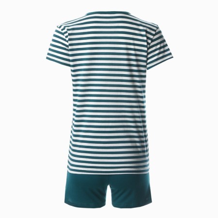 Women's set (T -shirt/shorts), emerald strip color, size 52-10