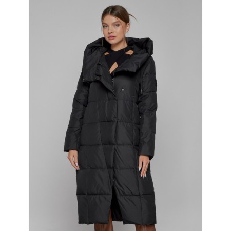 Coat insulated winter female, size 42, black color-7