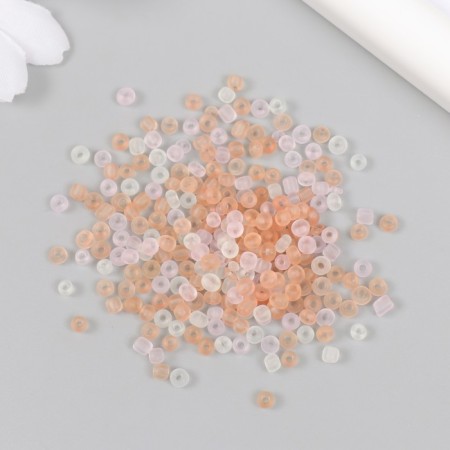 Glass glass 8/0 "matte translucent. Melange pale red" 10 g