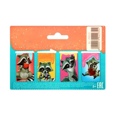 A set of magnetic bookmarks "read with a raccoon", 4 pcs.-5