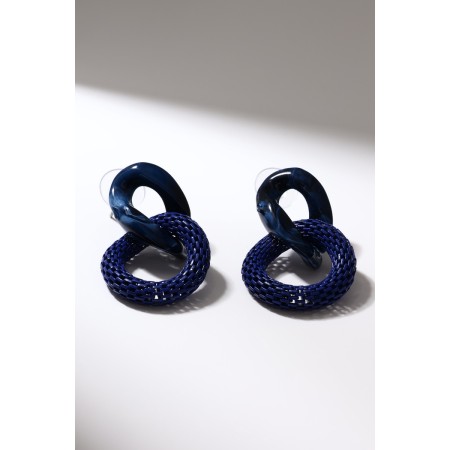 Earrings Assorted "Infinity" interweaving, blue color-3