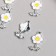 Decor for creativity metal, enamel, rhinestones "White flower" silver 1.3x2.2 cm