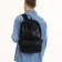 City backpack of artificial leather with lightning, 5 pockets, black color