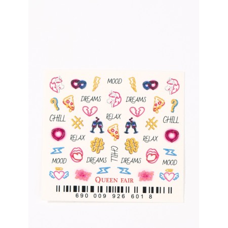 Slider - Neon Nail Design, voluminous, yellow/pink/black color-3