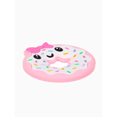 Silicone teething for teeth "Donut", pink/yellow color, crumb me-4