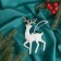 Christmas tree decoration "Frosty deer" 7x15 cm, white-gold