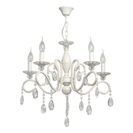 Aurora chandelier, 5x60W E14, white color, gold
