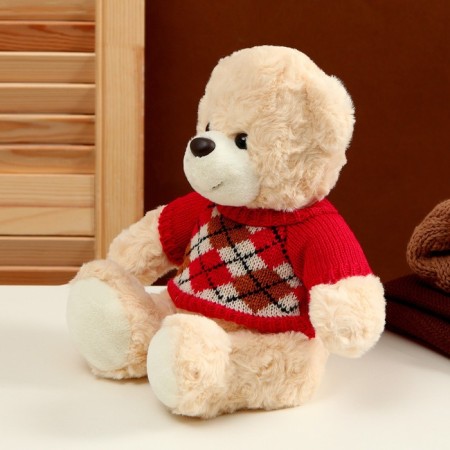 Soft toy "Bear" in a jacket with rhombics, 25 cm, color mix-2