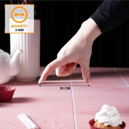A set of dowry sticks for confectionery products, D = 0.3 cm, 10 cm, 80 pcs-1