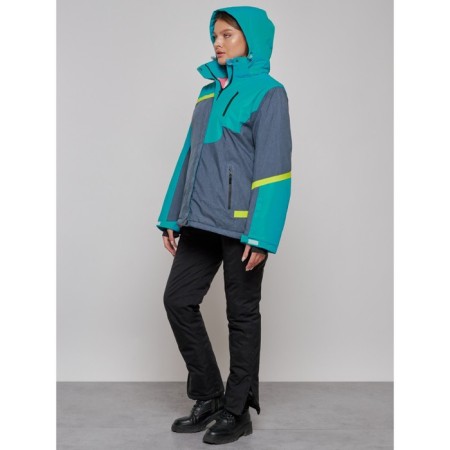 Ski jacket female winter, size 60, green color-6