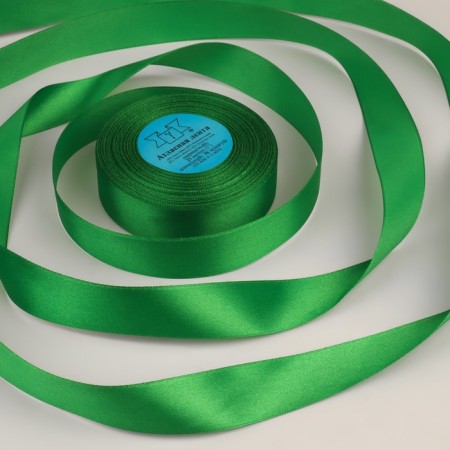 Satin tape, 25 mm × 33 ± 2 m, color green No. 019