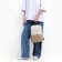 School backpack, lightning department, external pocket, beige color