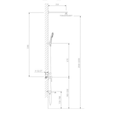 The shower system Timo Selene SX-3069/00sm (1113), built-in, chrome-4