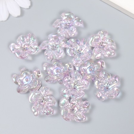 Busina Plastic for creativity "Flower. Stone ice" transparent-lilac 0.6x2.1x2.5 cm-2