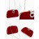 Female bag on the farmar, red color