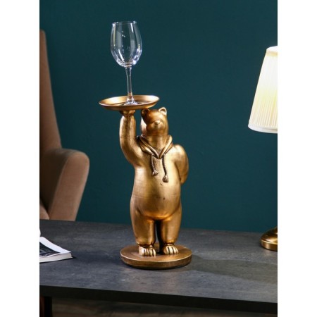 Steam for the little things "Bear", polystone, 45 cm, color gold