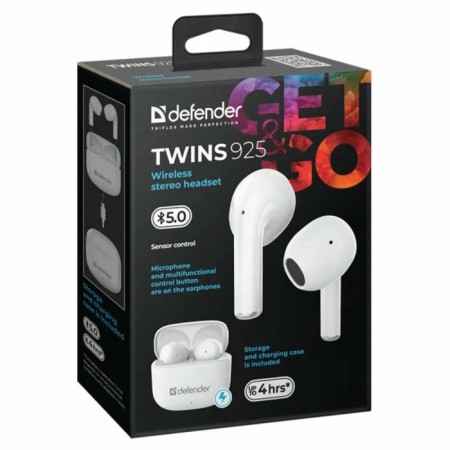 Twins 925 headphones, wireless, inserts, microphone, BT 5.0, 250 mAh, white-3