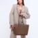 Bag Women's Shoper with zipper, brown color