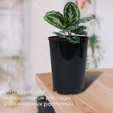 Pot for seedlings, for roses, 7 l, d = 22 cm, h = 26 cm, black, Greengo-2