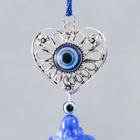 Wind Music Metal "openwork heart" from the evil eye 6 bells 43 cm-1