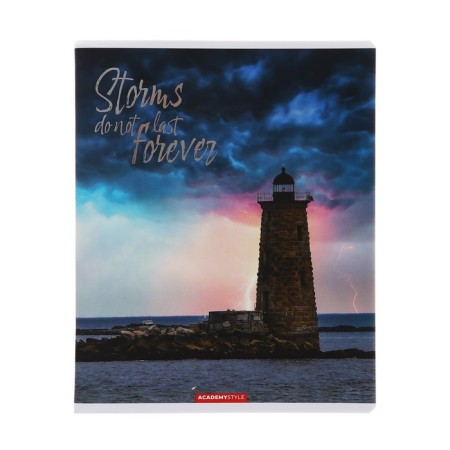 Notebook 96 leaflets “Thunderstorm will pass”, cover coated cardboard, matte lamination, foil embossing, offset block, mix-5