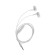 Headphones D21, wired, vacuum, microphone, 1 m, jack 3.5 mm, white