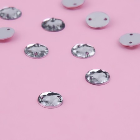 Rhinestones are sewing "circle", d = 8 mm, 50 pcs, white color-2