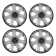 Wheel caps R14 "Joy", silver-black, carbon, set 4 pcs