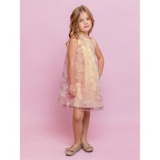 Dress for girls, height 134 cm, peach color
