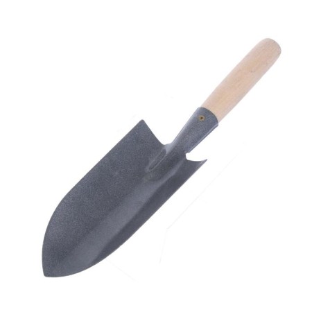 Supplostering scoop, length 34 cm, width 8.5 cm, wooden handle
