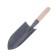 Supplostering scoop, length 34 cm, width 8.5 cm, wooden handle