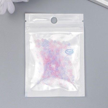 Glass 8/0 "Matte translucent. Melange pink-lilac" 10 g-2