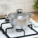 Pan, 1 l, d = 18 cm, h = 9 cm, glass cover, gray color