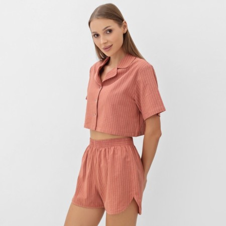 Female pajamas (shirt and shorts) KAFTAN "strip" R.48-50, coral-2